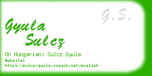 gyula sulcz business card